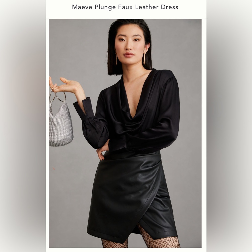 Anthropologie Faux Leather Dress